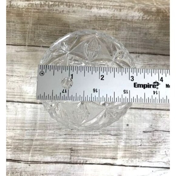 Vintage European Cut Crystal Creamer & Sugar Bowl Set Diamond & Fan Pattern - Picture 7 of 10